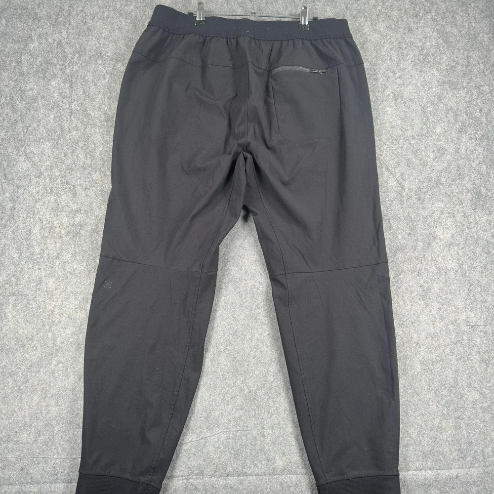Lululemon Pants Mens 2XL Black Woven ABC Jogger Zip Pocket Ribbed Cuffs Athletic - Picture 8 of 13